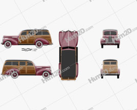 Packard 110 Station Wagon (1900-1483) 1941 car clipart