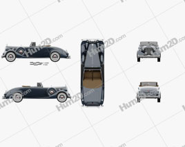 Packard Twelve Coupe Roadster 1936 car clipart