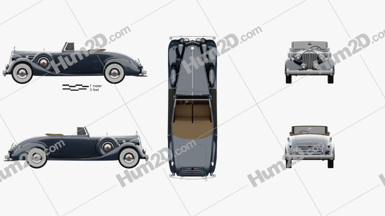 Packard Twelve Coupe Roadster 1936 Blueprint