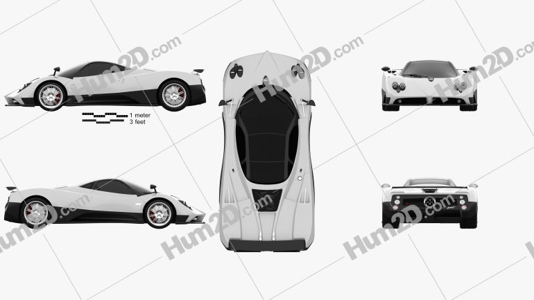 Pagani Zonda F 2005 Blueprint