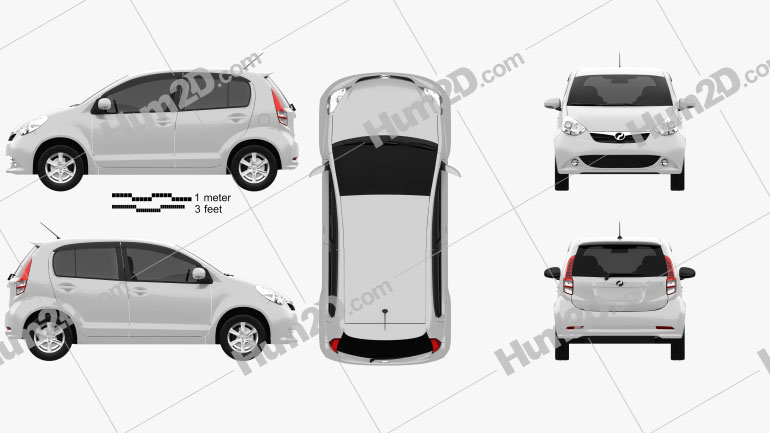 Perodua MyVi 2012 car clipart