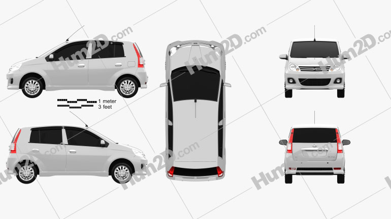 Perodua Viva 2009 car clipart