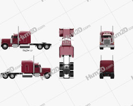 Peterbilt 379 Caminhão trator 1987 clipart