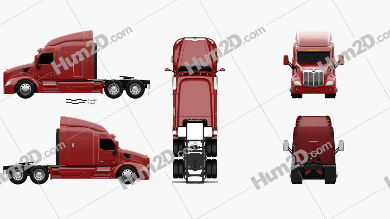 Peterbilt 579 Tractor Truck 2012 Blueprint