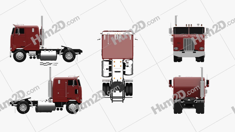 Peterbilt 262 Caminhão trator 1978 Blueprint