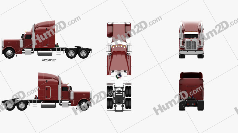 Peterbilt 389 Tractor Truck 2007 Blueprint