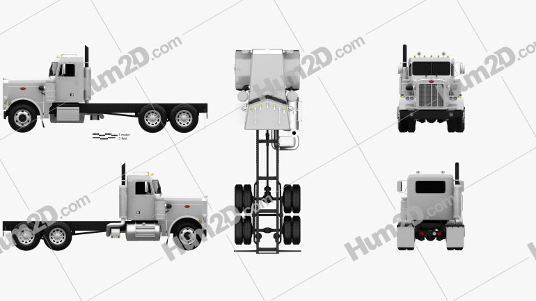 Peterbilt 359 Chassis Truck 1967 PNG Clipart