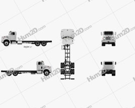 Peterbilt 330 Chassis Truck 3-axle 2003 clipart