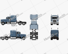 Peterbilt 377 Sleeper Cab Tractor Truck 1999 clipart