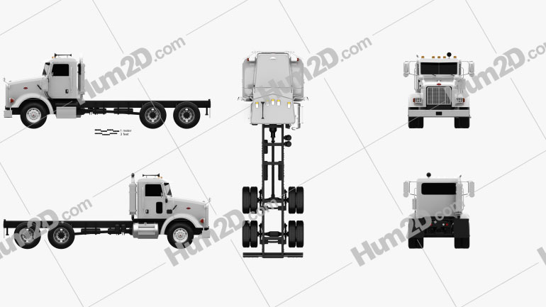Peterbilt 357 Day Cab Chassis Truck 2006 clipart