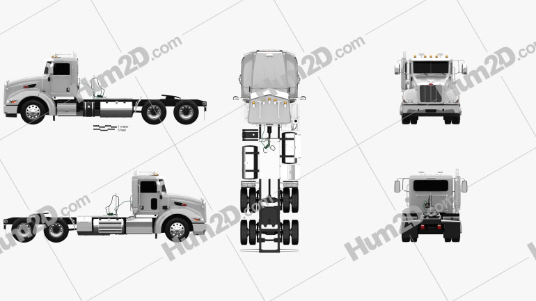 Peterbilt 384 Day Cab Tractor Truck 2014 PNG Clipart