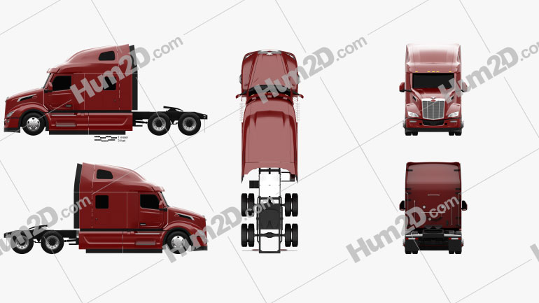 Peterbilt 579 Sleeper Cab Tractor Truck 2021 Blueprint
