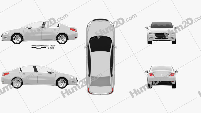 Peugeot 508 saloon 2011 car clipart
