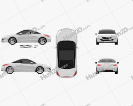 Peugeot RCZ coupe 2013 car clipart