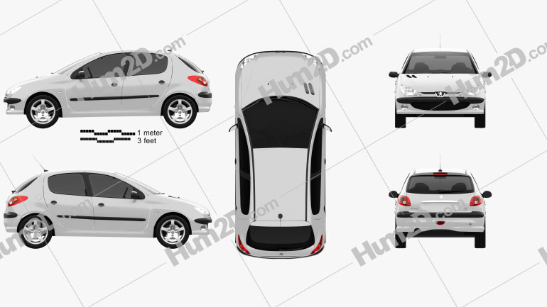 Peugeot 206 hatchback 5-door 2005 Blueprint