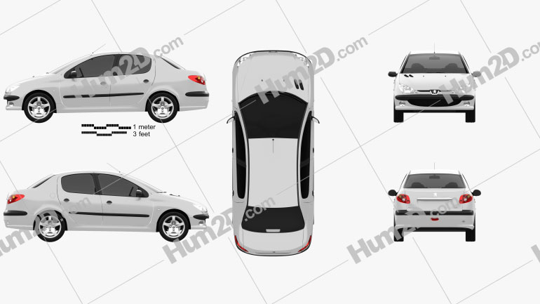 Peugeot 206 sedan 2010 car clipart