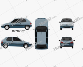 Peugeot 106 Electric 3-door 1993 car clipart