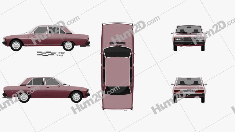 Peugeot 604 1975 car clipart