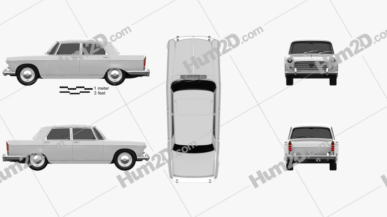 Peugeot 404 Berline 1960 car clipart