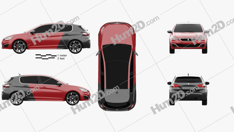 Peugeot 308 GTi 2015 car clipart