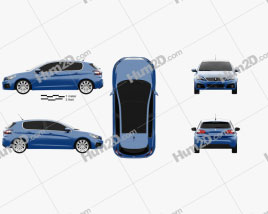 Peugeot 308 hatchback 2017 car clipart