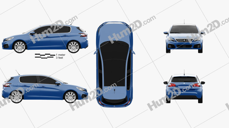 Peugeot 308 hatchback 2017 Blueprint
