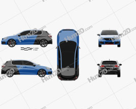 Peugeot 308 GTi hatchback 2017 car clipart