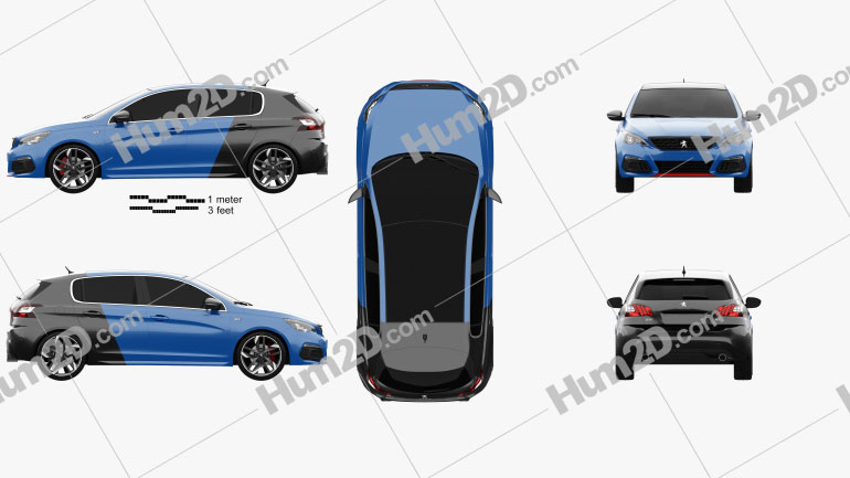 Peugeot 308 GTi Schrägheck 2017 car clipart