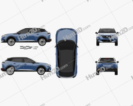 Peugeot e-2008 GT 2019 car clipart