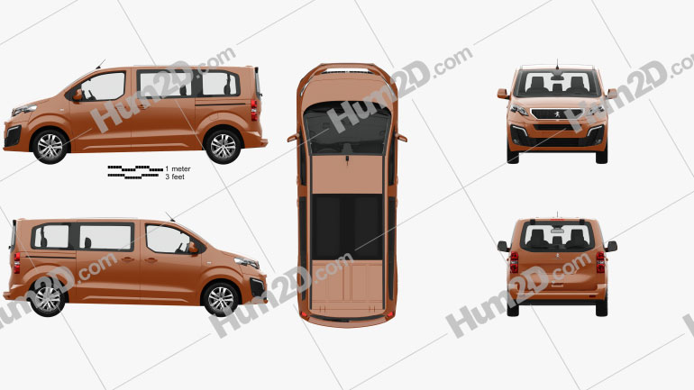 Peugeot Traveller Allure with HQ interior 2016 clipart