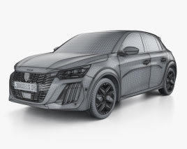 Peugeot e-208 GT-line 2023 car clipart