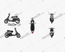 Piaggio Vespa Sprint 2016 Motorcycle clipart