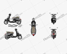Piaggio Vespa GTS 2016 Motorcycle clipart
