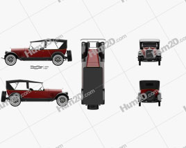 Pierce-Arrow Model 33 7-passenger Touring 1924 car clipart