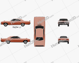 Plymouth Road Runner 440 hardtop 1970 car clipart