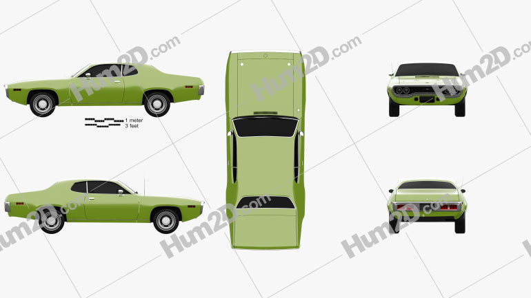 Plymouth Satellite 1971 car clipart