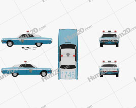 Plymouth Fury Police 1972 car clipart