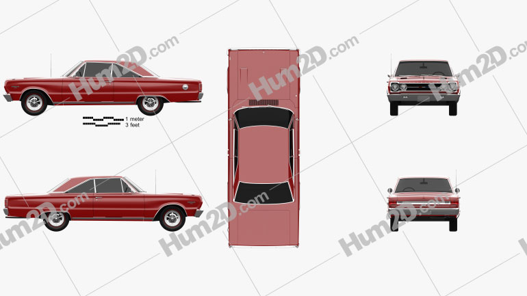 Plymouth Belvedere GTX coupe 1967 car clipart