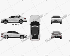 Polestar 2 2019 car clipart