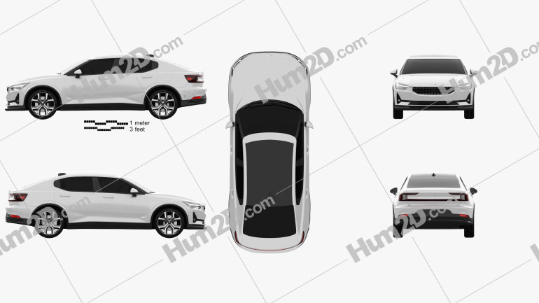 Polestar 2 2019 car clipart