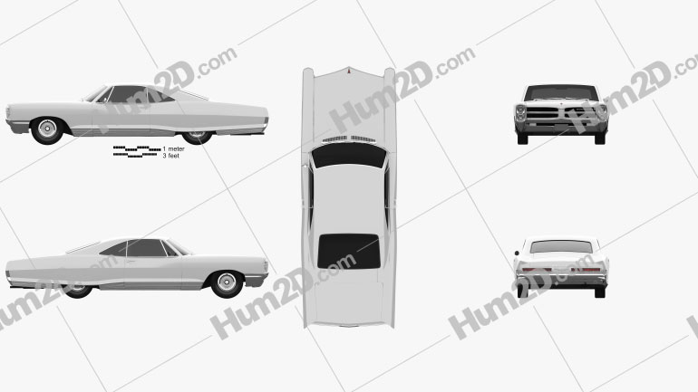 Pontiac Bonneville Hardtop 2-door 1966 car clipart