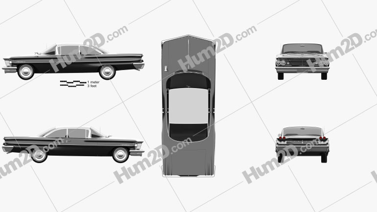 Pontiac Ventura coupe 1960 car clipart