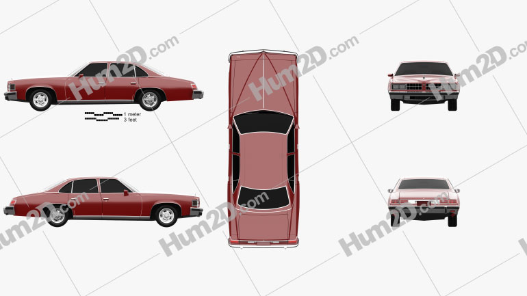 Pontiac Grand LeMans sedan 1976 car clipart