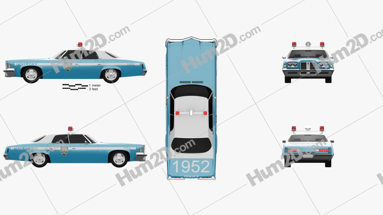 Pontiac Catalina Polícia 1972 car clipart