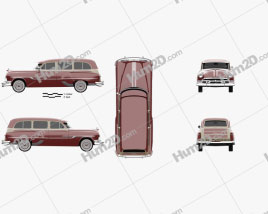 Pontiac Chieftain Deluxe Station Wagon 1953 car clipart