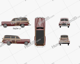 Pontiac Streamliner Eight Station Wagon 1947 car clipart