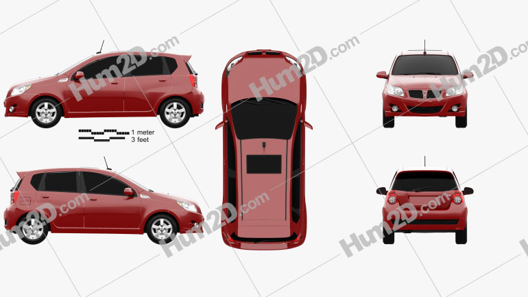 Pontiac G3 (T250) hatchback 2008 car clipart