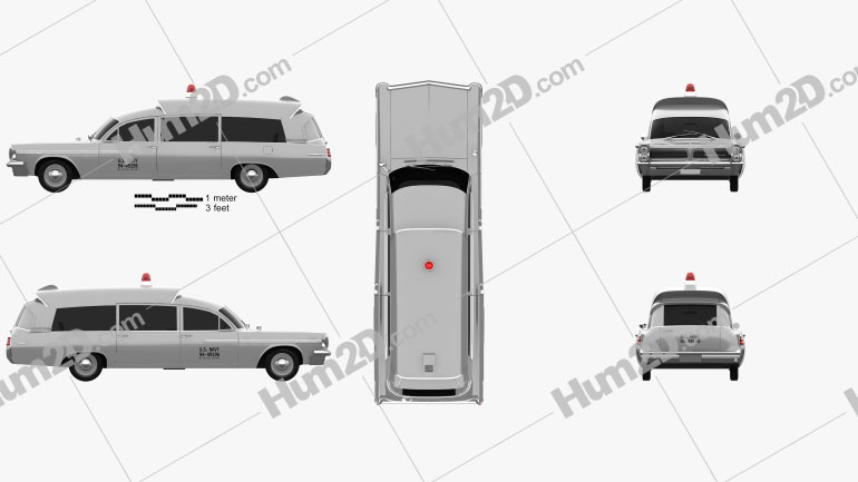 Pontiac Bonneville Station Wagon Ambulância Kennedy 1963 Blueprint