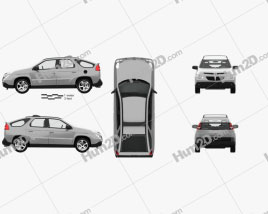 Pontiac Aztek with HQ interior 2005 car clipart