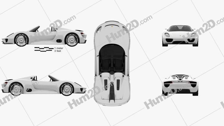 Porsche 918 spyder 2011 car clipart